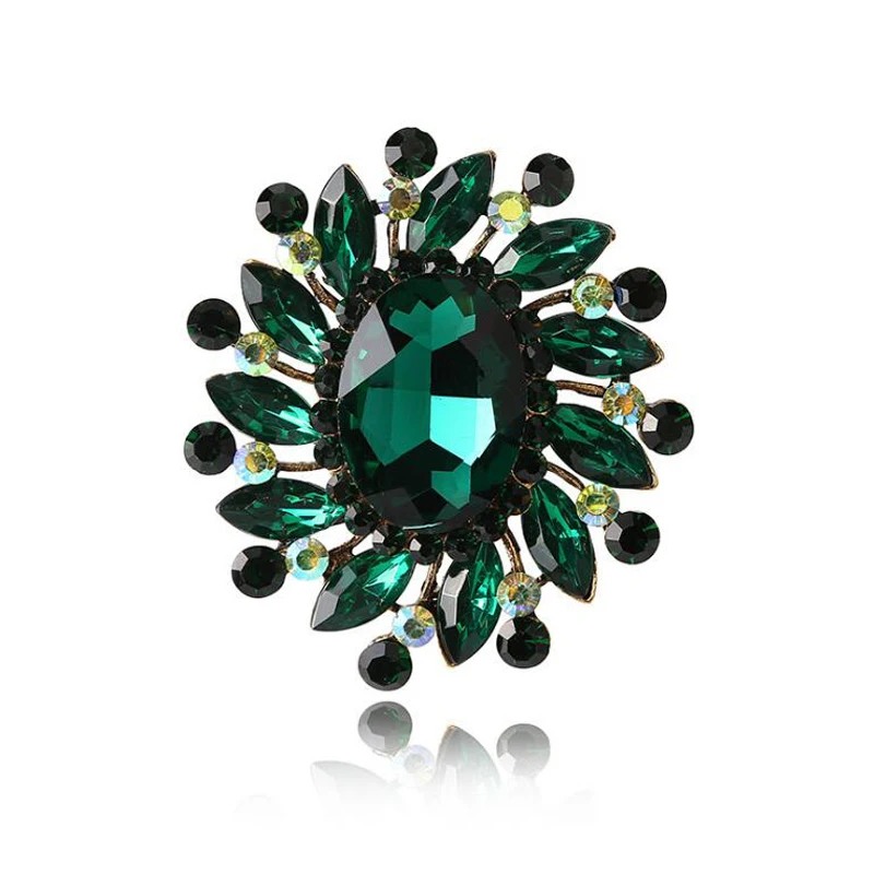 

Krazylee Big Crystal Circle Brooches For Women Wedding Bouquet Brooch Pin New Design Fashion Summer Dress Accessories Gift E821