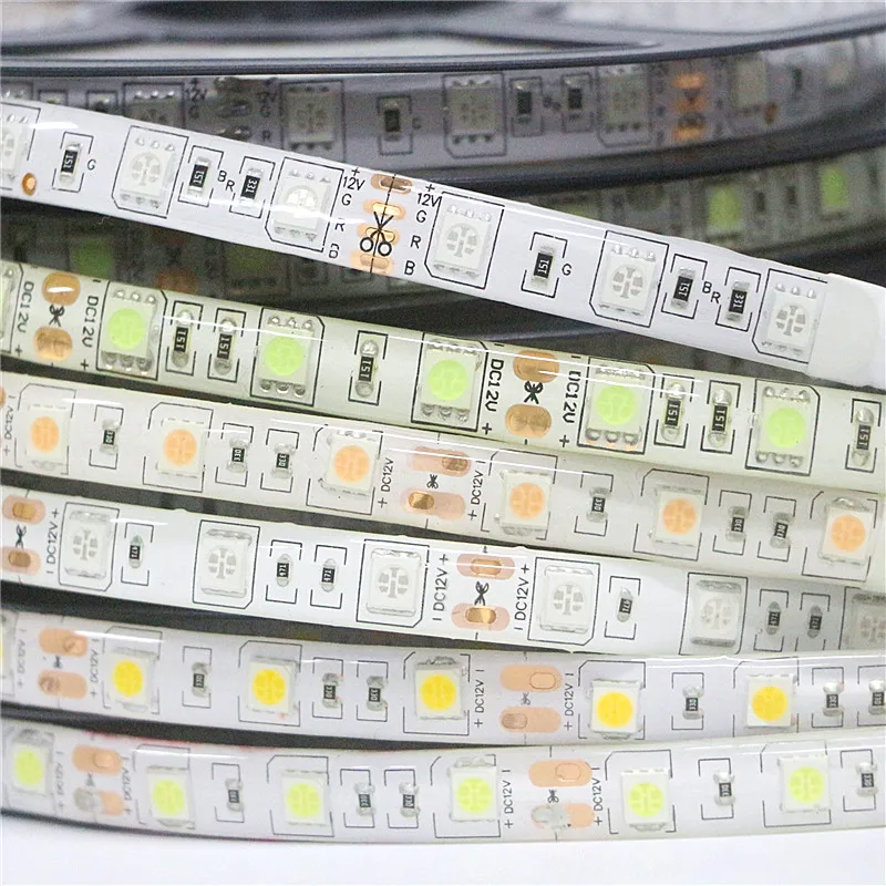 5 м/упак. 5050 SMD более яркая светодиодная лента постоянного тока 12 В 60 светодиодов/м