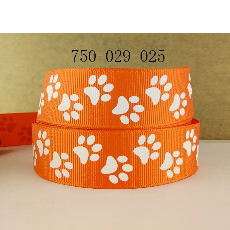 

Free shipping paw printed grosgrain ribbon 1" 25 mm 50 yard 750-029-025