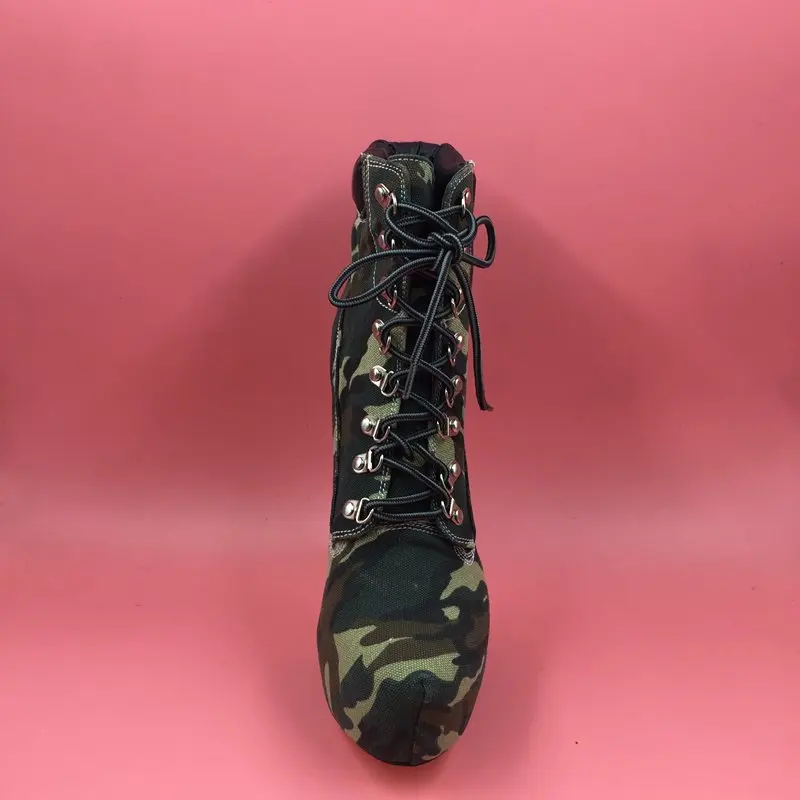 Las Botas Alto De Australiano Tacón Mujer Invierno Lona Sorbern Mujeres Camouflage Zapatos Tacones Para Tobillo Camuflaje FwgqdnC