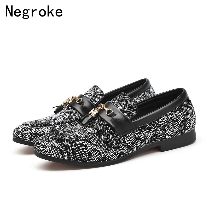 

2019 Brand Designer Mens Dress Shoes Pointed Toe Italian Tassel Oxfords Wedding Business Flat Footwear Men Shoes Plus Size 48