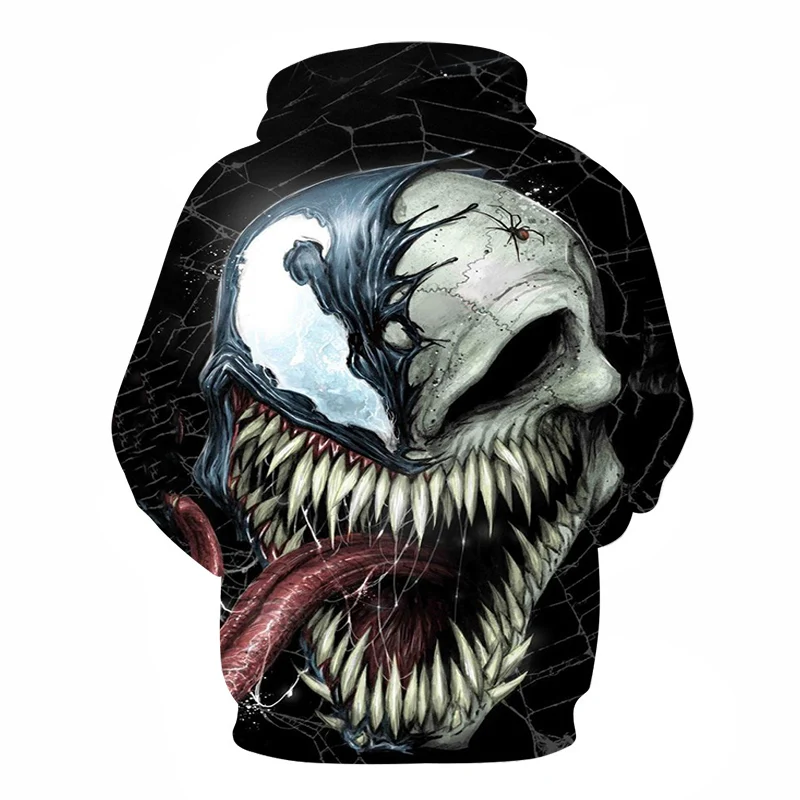 BIANYILONG новые мужские толстовки с капюшоном из фильма Человек-паук Веном злодей футболки с изображением черепа 3D принт Толстовка/толстовка унисекс хорошее хип-хоп топы
