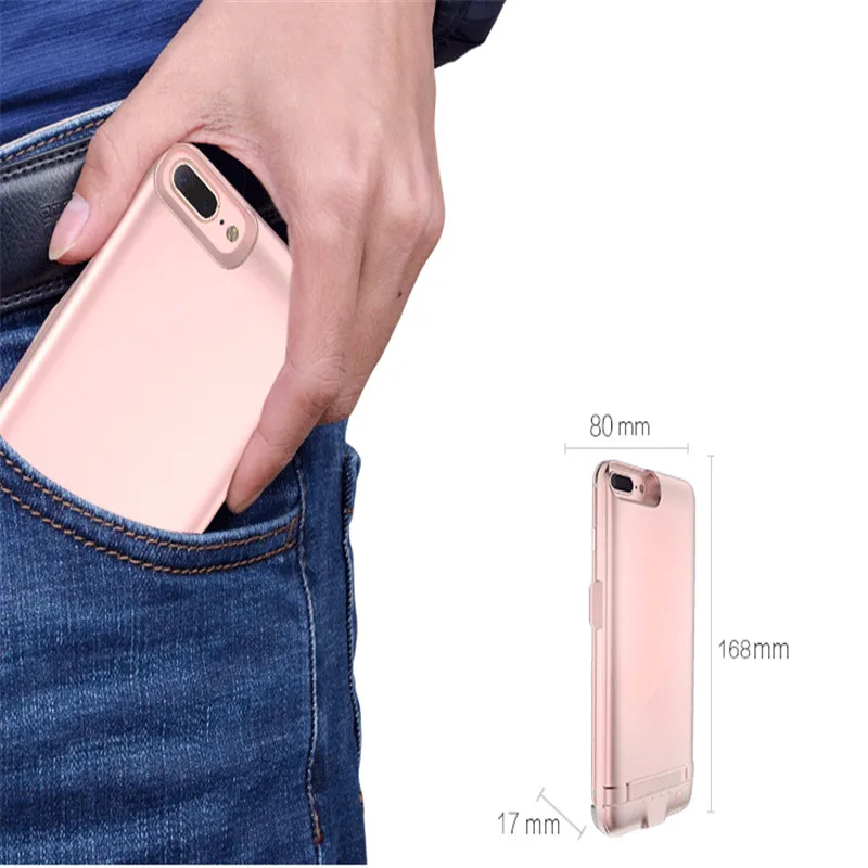 Beste 5800 8000 mah Externe Batterij Oplader Case Voor Apple iPhone 7 7 Plus Ultra Slim Portable Backup Power Bank houder Cover Case