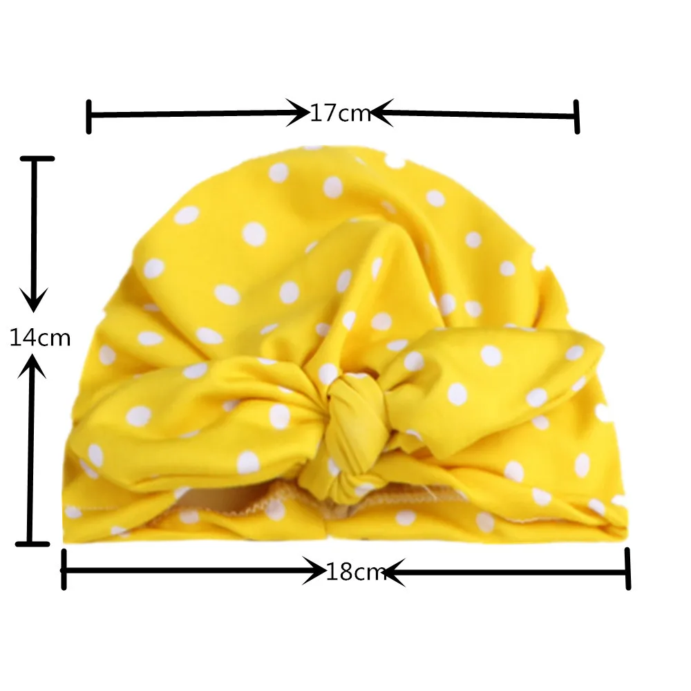 Sweet Dot Baby Girl Hat with Bow Candy Color Baby Turban Cap for Girls Elastic Infant Accessories 1 PC