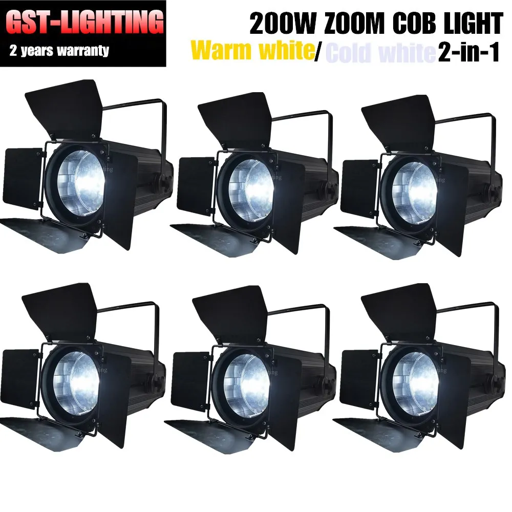 6 шт./лот сценический свет dmx led par 200 Вт COB ZOOM wash черный с масштабированием