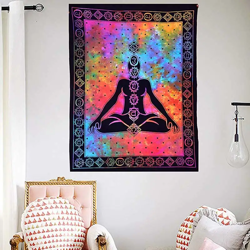 

Buddha Statue Chakra Tapestry Mandala Tapestry Wall Hanging Dorm Decor Printed Bohemian Mandala Wall Cloth Hippy Hippie Tapestry
