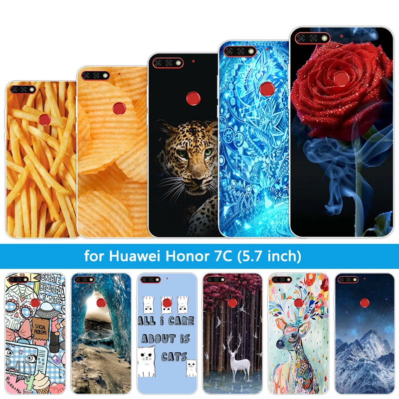 Для Huawei Honor 7C Aum-L41 Ультратонкий чехол для телефона прозрачный край мягкий TPU 5 7