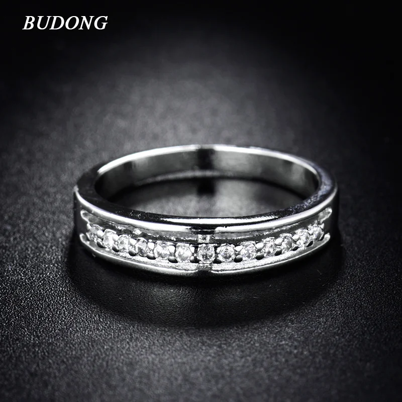 Женское Обручальное Кольцо BUDONG Infinity Серебряное обручальное кольцо принцессы