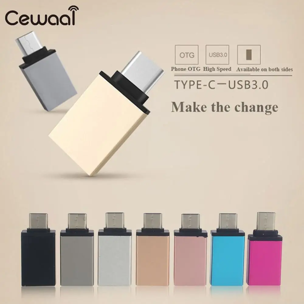 

Cewaal USB To Type-C to OTG Adapter Type Metal Converter TO USB 3.1 Aluminum alloy Type C for New MacBook