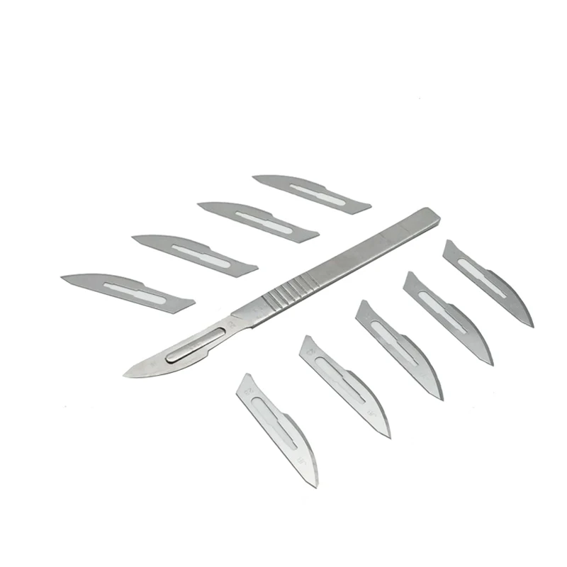 

1Set 23# Carbon Steel Surgical Scalpel Blades Chisel PCB Circuit Board + 1pc 4# Handle