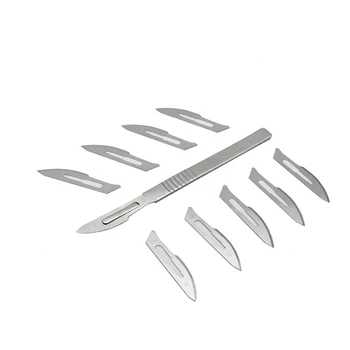 

1Set 23# Carbon Steel Surgical Scalpel Blades Chisel PCB Circuit Board + 1pc 4# Handle