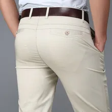 Новинка, Брендовые повседневные мужские брюки, весна-лето, тонкие стильные хлопковые прямые длинные брюки размера плюс 29-38, одноцветные мужские брюки
