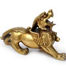 Медный большой pi xiu украшение одна пара feng shui украшение, приносящее удачу ремесла