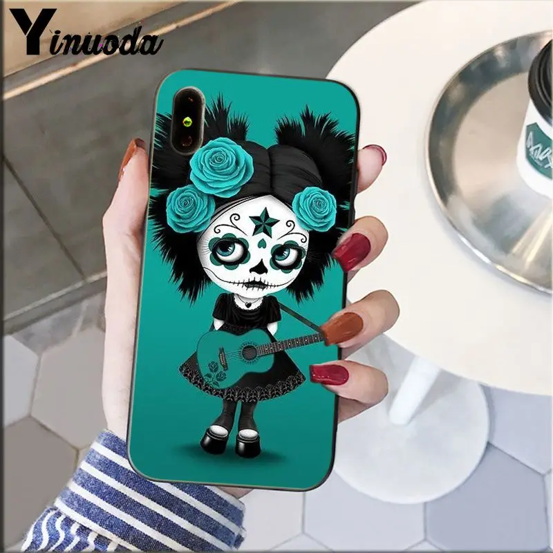 Catrina beautiful rose girl Skull Art