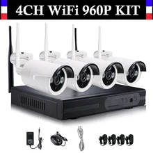 4CH беспроводная Wifi 960 P система видеонаблюдения 4-канальный NVR+ 4 шт. 960 P ip-камера реальная подключи и играй домашняя камера безопасности комплект видеонаблюдения