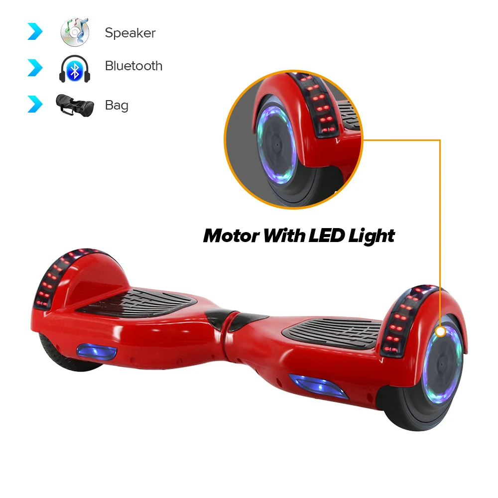 Hoverboard Kinder 6,5 Zoll Rot Elektro Scooter Bluetooth E-board Räder Lichter Hoverboard Kinder 6,5 Zoll Rot Elektro Scooter Bluetooth E-board Räder Lichter