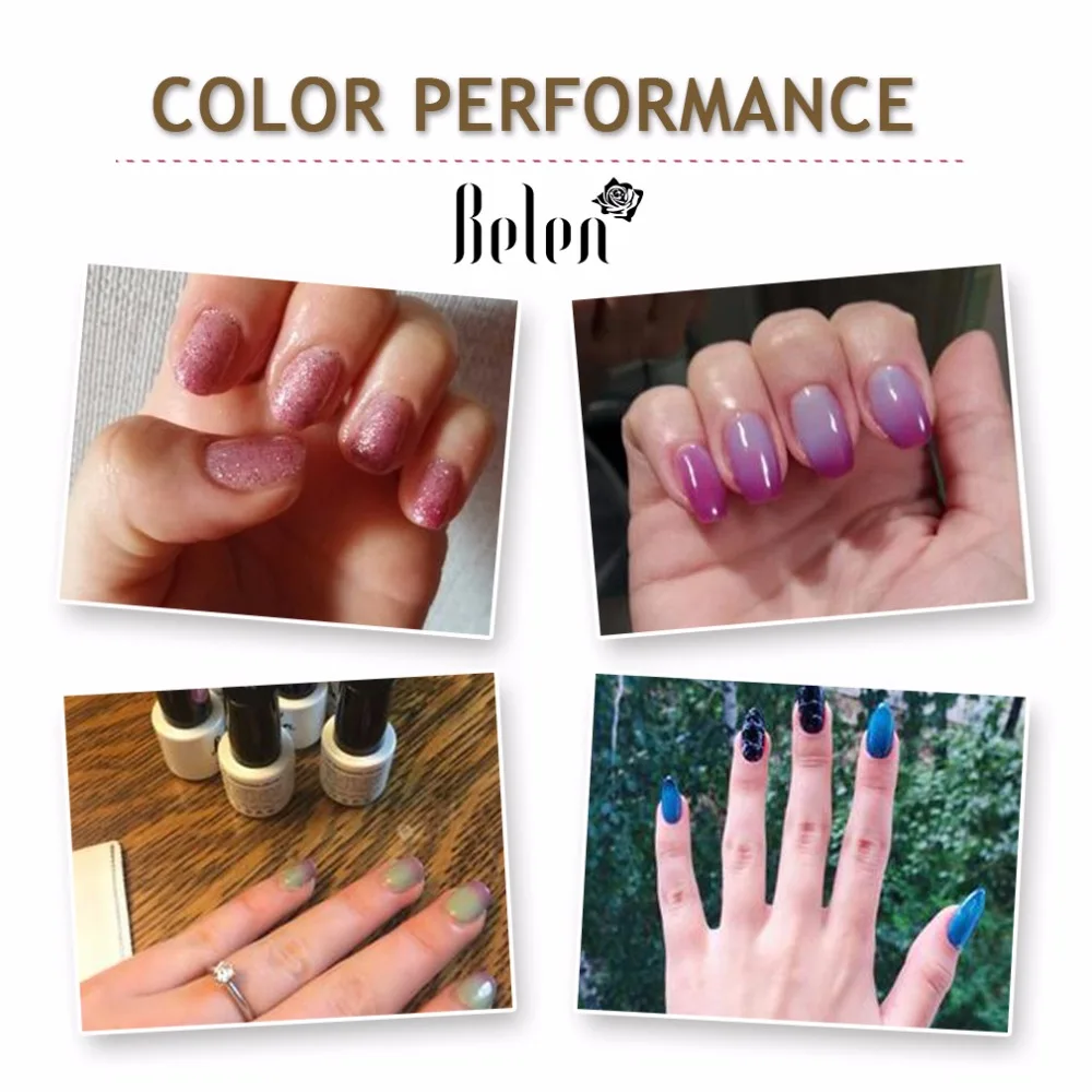 Belen 100 шт./компл. УФ-гель для ногтей краска, меняющая цвет УФ-гель для ногтей Vernis Полупостоянный гель лак DHL