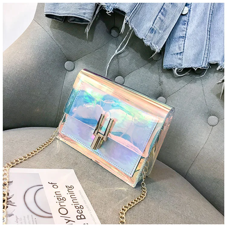 

Crossbody Bags for Women 2019 Laser Transparent Bags Fashion Women Korean Style Shoulder Bag Messenger PVC Waterproof Beach Bag