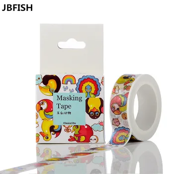 

JBFISH Masking Tape Forest Parrot Bird Size1.5cm*10m DIY Decoration Adhesive tape Handmake Class Paper Box Package 3058