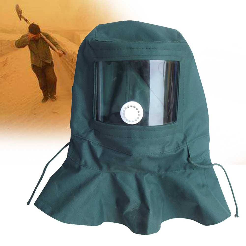 Зеленая маска против пыли Пескоструйный колпачок инструмент абразивный дышащий прочный промышленности Защитный Капюшон холст ветер профессиональный