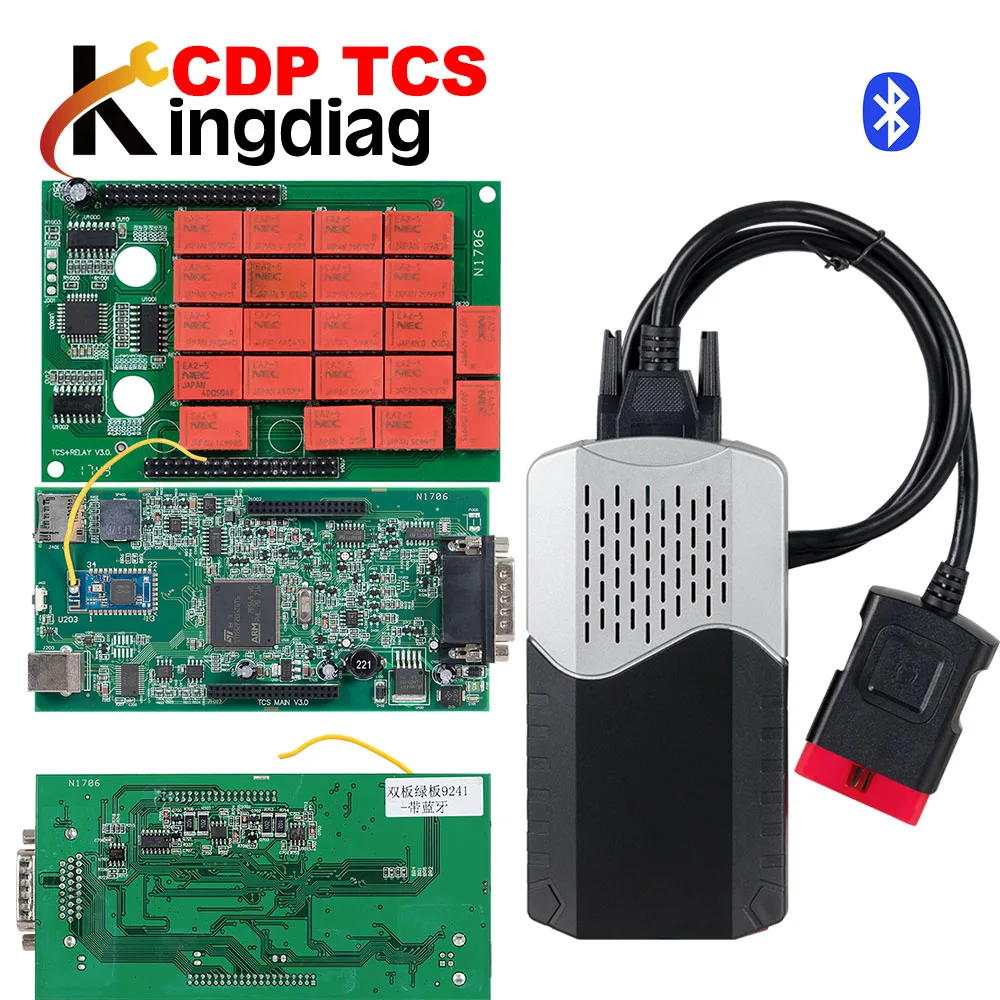 2016.R0/2015.R3 TCS сканер с bluetooth Новый V CI obd2 диагностический инструмент 2 зеленая плата