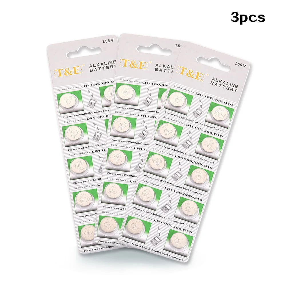 

30cells LR1130 AG10 Watch Batteries 1.55V Button Cell Batteries LR 1130 389 G10 Calculator Toy Battery