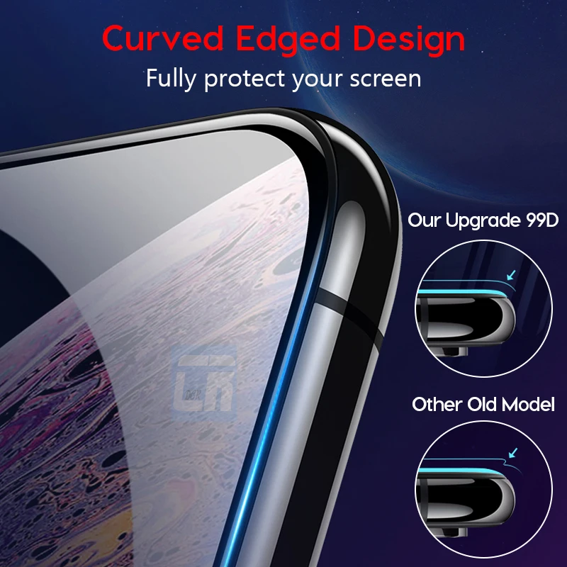 99D защитное стекло с изогнутыми краями для iPhone X 8 7 6S Plus закаленное XS MAX XR Защитная