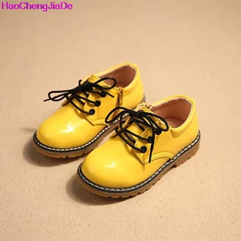 

HaoChengJiaDe 2017 New Classic Children's Shoes Fashion 1-11Y Kids Martin Boots Boys Girls Autumn Kids Leather Shoes Unisex