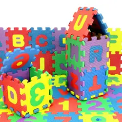 Cherryb 36 шт. ребенка количество алфавита головоломки пены Математика Обучающие игрушки подарок