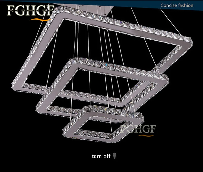 new design LED crystal chandeliers 5 squares lustres lamp dinning room living room chandelier LED light Lustres de cristal Fast Shipping (1)