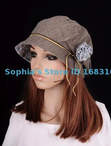 M265 Brown Beauty Flower Cotton Hat 