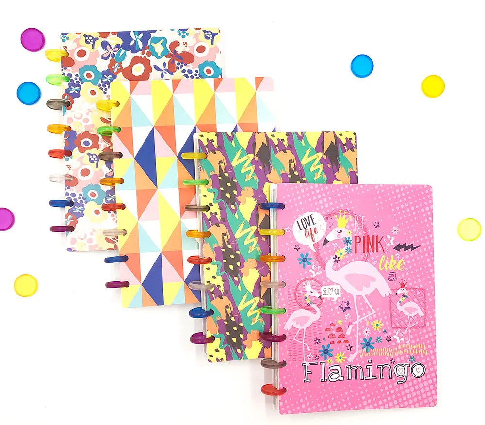 Folhetos e Cadernos Fromthenon Bonito Flamingo Disco Encadernado Caderno Criativo Diário Anel Espiral a5 Presente Escolar Papelaria 2 High Quality Material escolar e de escritório