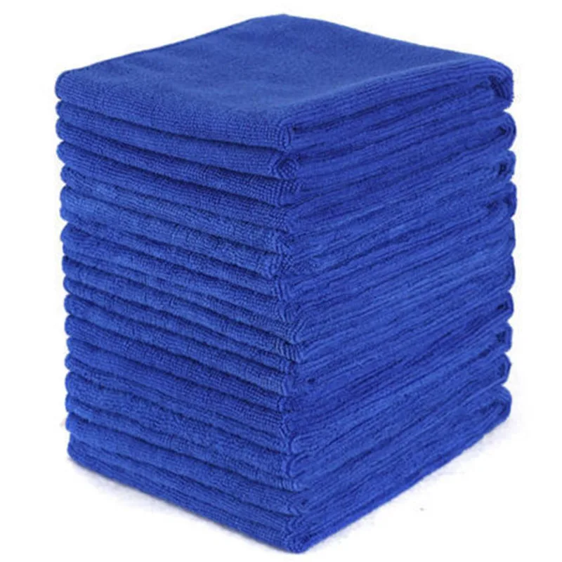 

Blue Microfibre Cleaning Towel 10psc Soft Cloth Washing Cloth Towel Duster 30*30cm Car Home Cleaning Micro fiber Towels