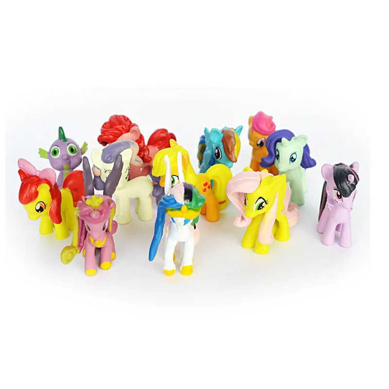 12pcs/set Unicorn Horses Cute Rainbow Dash Horse Princess Unicorn Toys For Children Horse Toy for Girls Doll Birthday Gift
