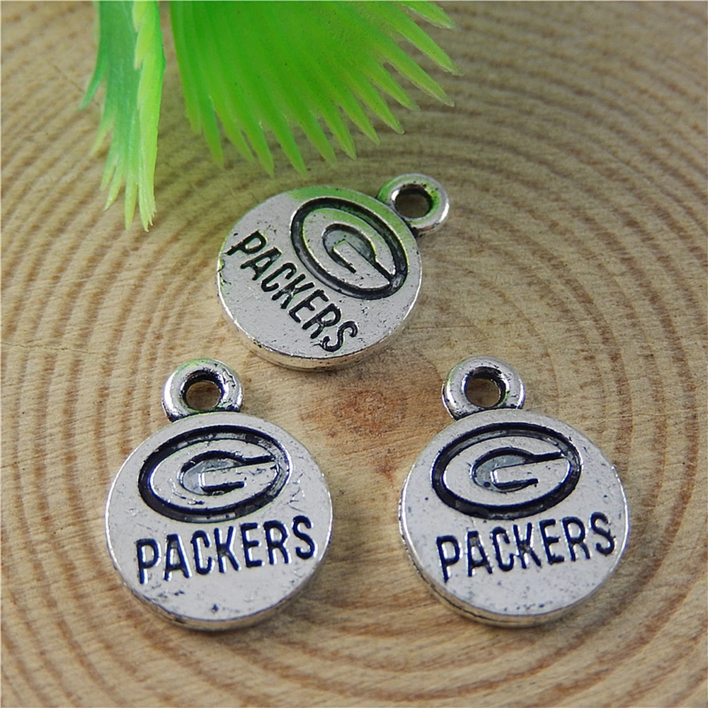

GraceAngie 20pcs/pack Summer Round Style Antique Silver Alloy "Packers" Letter Charms Pendants for Fashion Jewelry Finding