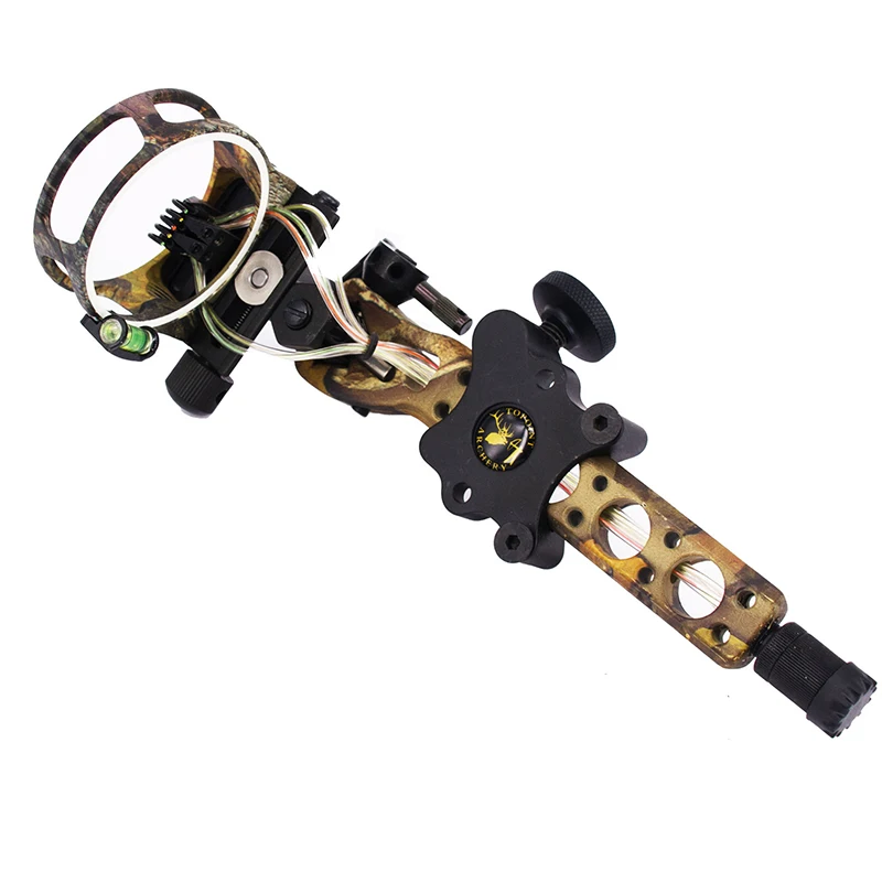 

5 Pins 0.019" Compound Bow Sight Quick Pull Long Rod Adjustment with Adjustable Light for Compound Bow Archery Hunting