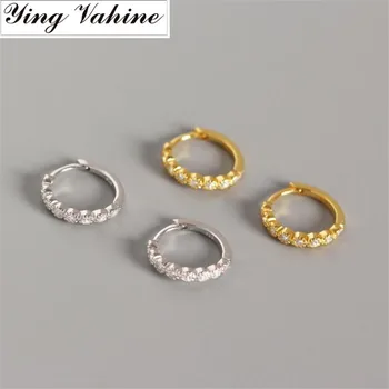 

ying Vahine New Arrival Mini Zircon Earring 100% 925 Sterling Silver Small Circle Stud Earrings for Women