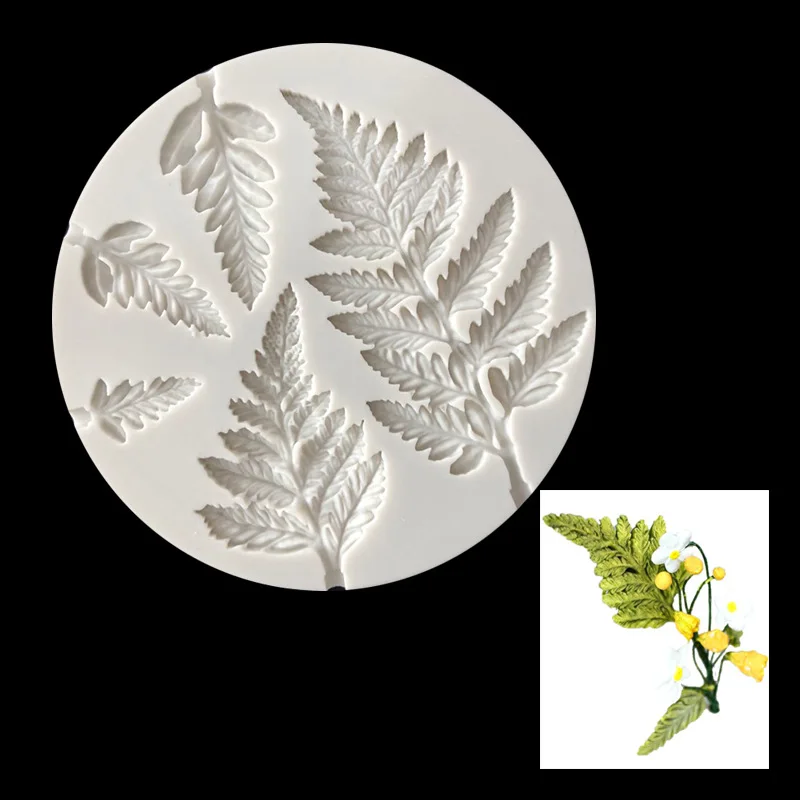 

Flip Sugar Mimosa Silicone mould Rainforest fern leaf tropical plant mori flip Sugar cake dessert table Decoration 15-552