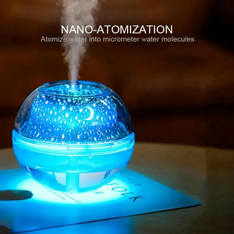 

Air Humidifier Essential Oil Diffuser Aromatherapy Lamp Electric Aroma Diffuser Mist Maker LED Star Projector Moon Night Light