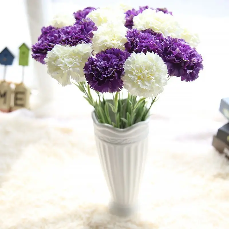 10 шт. искусственные цветы гвоздики шелковые цветы|artificial carnations|flowers home decorationartificial