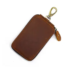 Ретро Держатель ключей для автомобиля из натуральной воловьей кожи мужские небольшие женские кошельки Органайзер хозяйственная сумка ключница карманные подарки