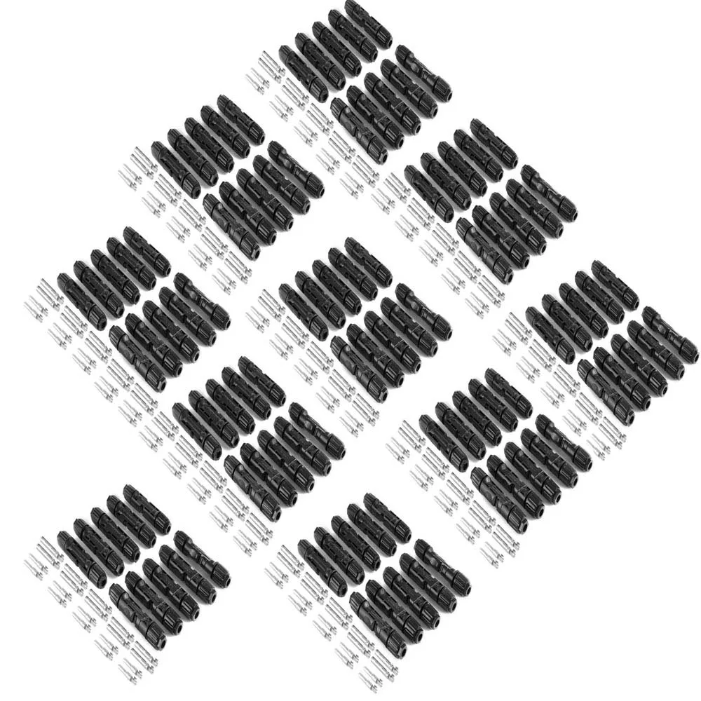

100pairs/lots Solar Panels MC4 Connectors male and female Solar Cells Module Plug 30A 1000V use for PV cable 2.5/4/6mm