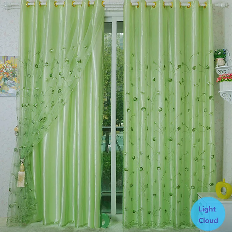 Buy Classical green chiffon curtains / curtain