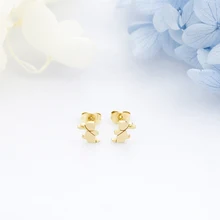 Модные маленькие оригами серьги-гвоздики в форме кроликов для женщин и девушек, ювелирные изделия из розового золота и нержавеющей стали, милые серебряные серьги с кроликом