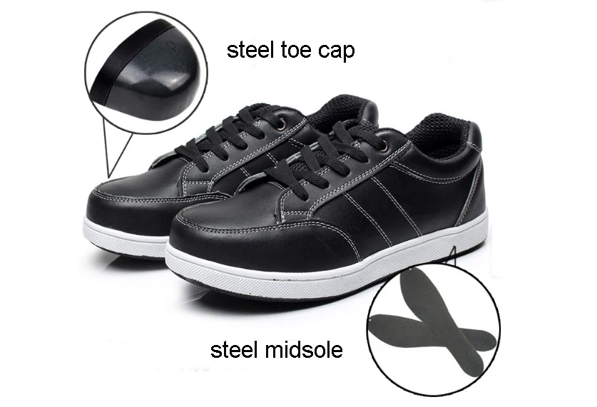 Кожаная защитная Рабочая обувь со стальным носком и стальная подошва мужские и женские рабочие ботинки