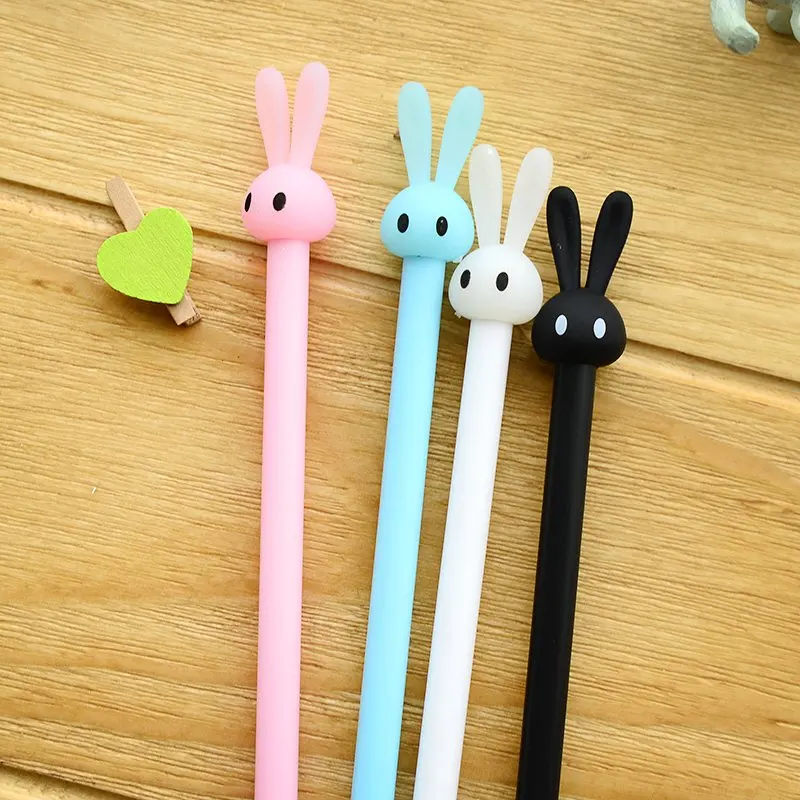 school supplies office notebook metal document clips photo memo pen holder bookmarks paper clips paper fix clips 10 Pcs/lot Creative Cartoon Rabbit Gel Pens black ink Kawaii School Supplies Office Stationary Photo Album Canetas student gifts