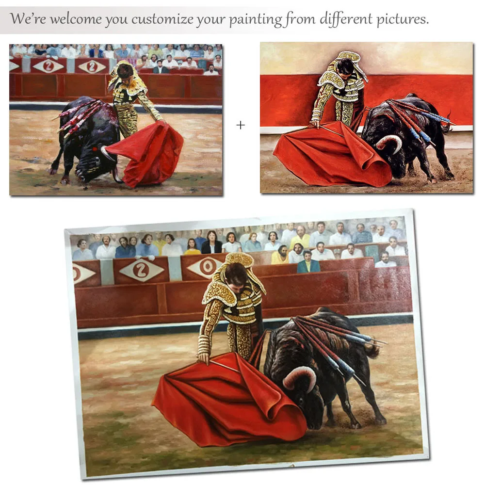 

New Hand Painted Customization Canvas Oil Painting For Your Photo Pet Acrylic Paintings Hang Pictures For Living Room Decor