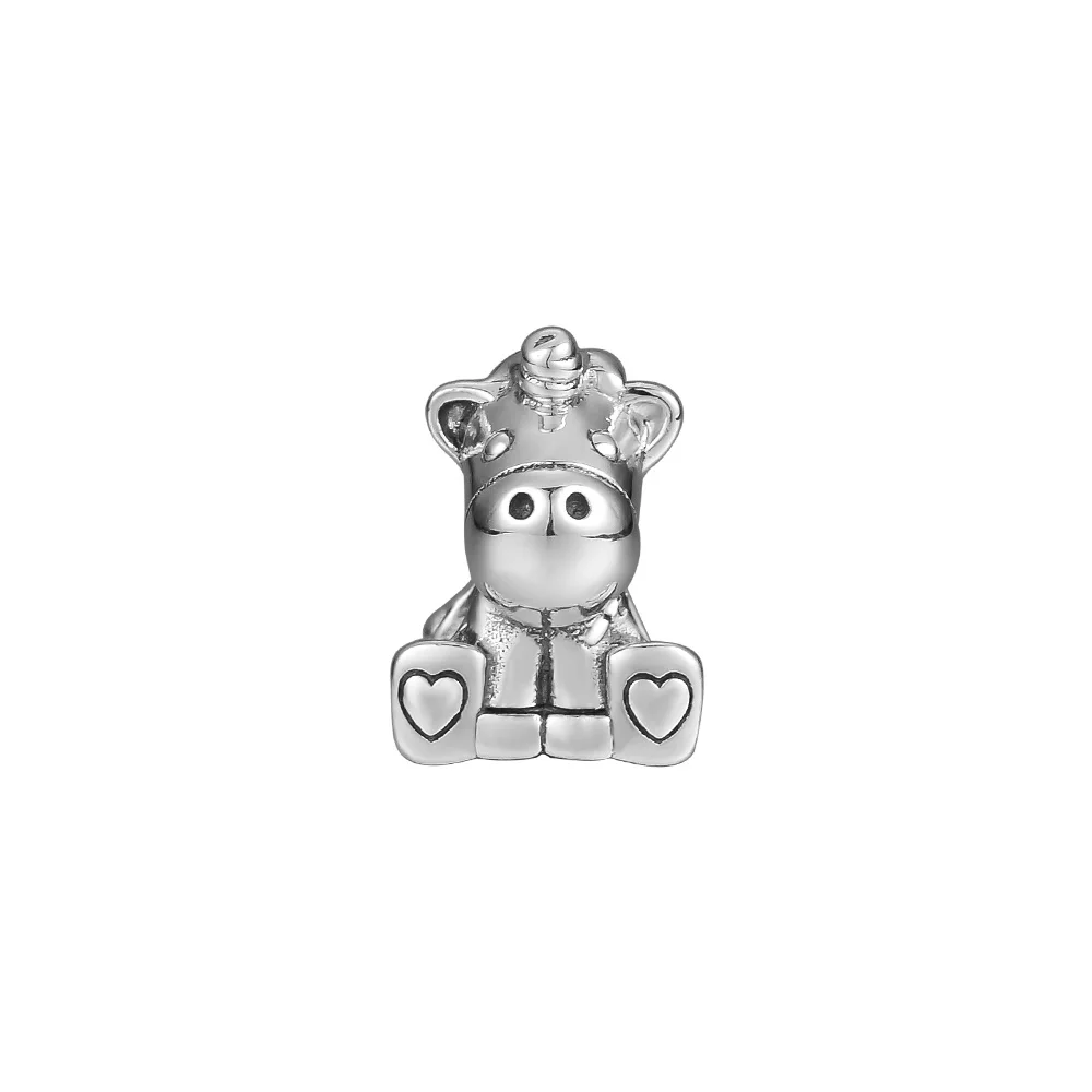 

CKK 925 Sterling Silver Bruno the Unicorn Charm Beads Original Jewelry Making Fits For Bracelets & Bangle