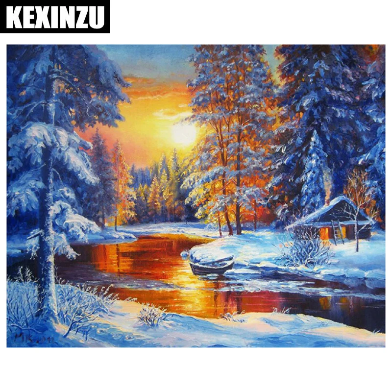 

3D DIY Diamond Painting Full 5D Diamond Embroidery Cross Stitch Scenic Snow Tree Forest Landscape Home DecorativeDiamond Mosaic