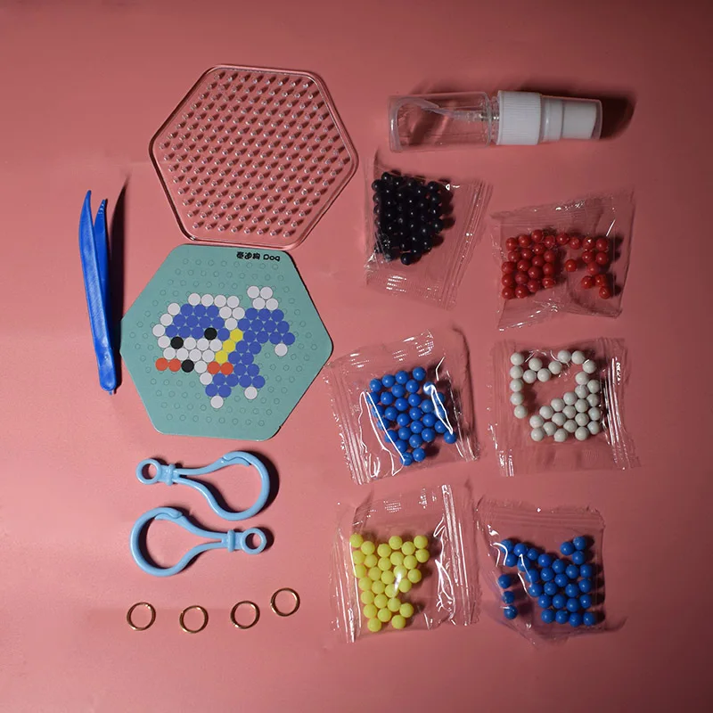 Набор Бусин Perler Pegboard, игрушка для детей, сделай сам, водная собака и пчела, предохранитель, головоломка для детей, игрушки для мальчиков и девочек - Цвет: 2 in 1 with box